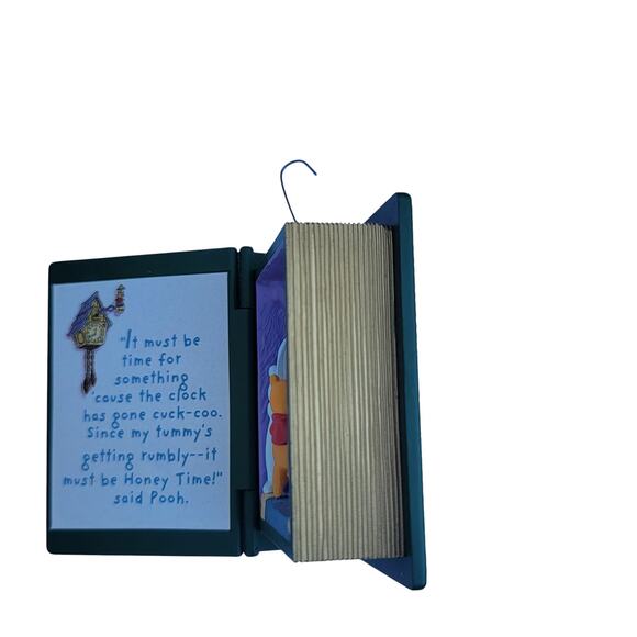 Vintage Winnie the Pooh Book Ornament “Honey Time” Clock Scene Hallmark Style - Picture 6 of 10